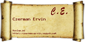 Czerman Ervin névjegykártya