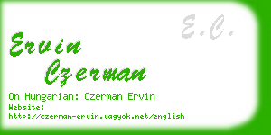 ervin czerman business card